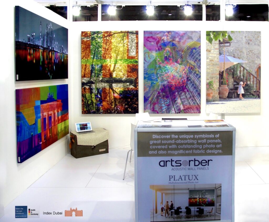 Hotel Show Dubai UAE PLATUX Artworks with acoustics soloution ARTSORBER