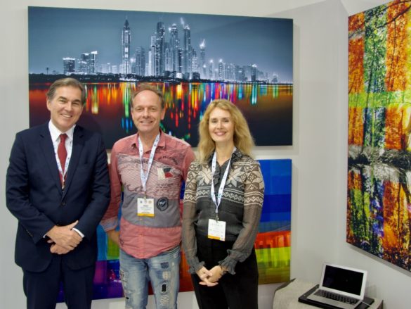 The Consul General of Switzerland in UAE at PLATUX Dubai Art Exhibition